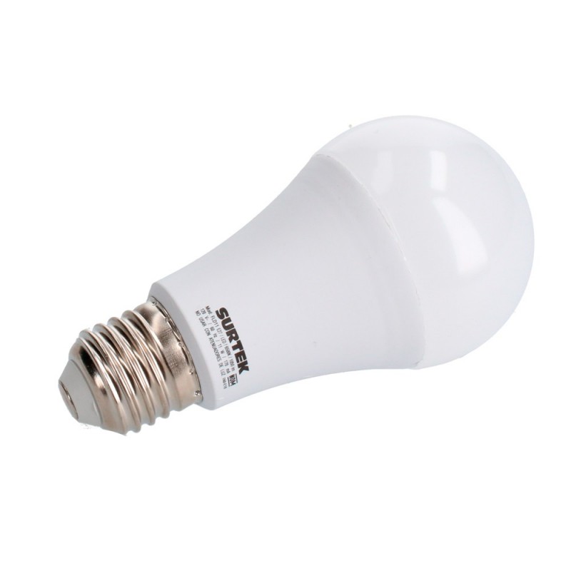 Foco LED 11W luz de día bulbo A19 base E27 Surtek FLD11 | Urrea store
