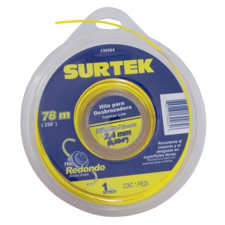 130264 Surtek Nylon p/ desbrozadora en doble blíster 2.4mm x 78 mt