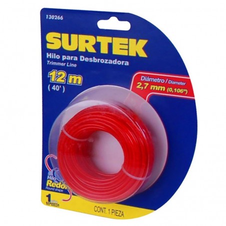 130266 Nylon para desbrozadora en blíster 2.7mm x 15 mt Surtek