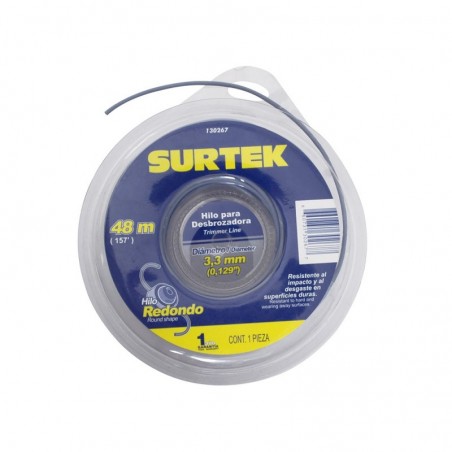 130267 Surtek Nylon p/ desbrozadora en doble blíster 3.3mm x 48 mt