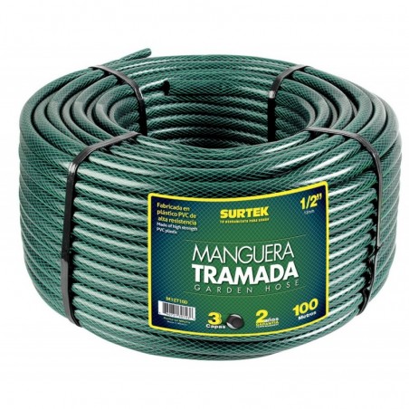 M58T100 Surtek Manguera tramada verde 5/8 pulgadas rollo 100m